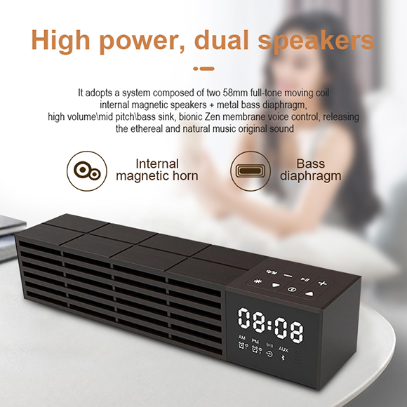 2020 latest Multifunction Clock Bluetooth Speaker with Wireless Charger 4000mAh Power Bank LWS-0818